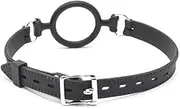 Lesik Silicone Ball Gag O Ring Open Mouth Gag Adjustable Strap Bondage Harness Restraints (Black)
