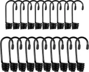 20 PCS Bungee Cord Hooks, 1/4 3/8 Inch Plastic-Coated Bungee Shock Cord Hook,