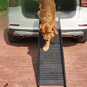 Portable Foldable Dog Ramps Easy-Fold Lightweight Dog and Cat Ramp Non-Slip Design for Large Dogs SUV, Truck Car Ramp Stairs Step Ladder for Pet, Up to 75kg