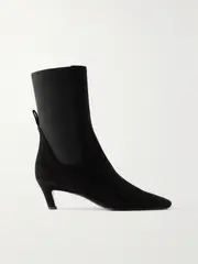 [TOTEME] TOTEME - The Mid Heel Suede Chelsea Boots - Black - IT42 IT 42 Black
