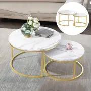Set of 2 Coffee Table Industrial Nesting Centre Accent Table Room Apartment Dec