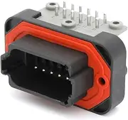 BIZOCA DT13-12PB Black 12Pin Automotive Waterproof Connector, DT Right Angle PCB Mount Header, Wire-to-Board Plug Socket(DT13-12PB)
