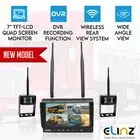 Digital Wireless 7" Monitor Splitscreen 2x Reversing Camera Kit DVR 12V 24V 120°
