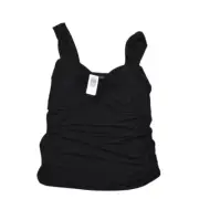 NEW Torrid Plus Size 1 Black Blouse Studio Knit Sweetheart Twist Crop Top Black