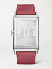 [Jaeger-LeCoultre] Jaeger-LeCoultre - Reverso Classic Singapore Limited Edition Hand-wound 45.6mm Stainless Steel And Leather Watch - Silver - One size One size Silver
