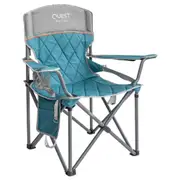 Quest Big Easy 101cm Aluminium Camp Chair w/Armrests Outdoor Camping/Picnic Blue