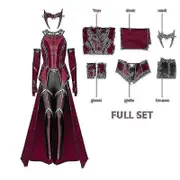 Female Wanda Maximoff Cosplay Costume Scarlet Witch Headwear Cloak And Pants Full Set Outfit Halloween Accessories Props 160