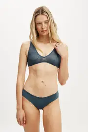 [Body] Body - Lace Deep V Bralette - Deep blue aura M DEEP BLUE AURA