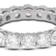 4.53 Carat Total D/VVS1/Excellent Round Diamonds 18KW Basket Wedding Ring 6.7gr