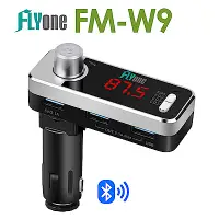 在飛比找Yahoo奇摩購物中心優惠-FLYone FM-W9 車用免持/4.1藍芽轉FM音樂傳輸