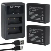 2X Battery + USB Dual Charger For FUJIFILM NP-W126 X-PRO2 X-T2 X-A3 X-A10 X-A7