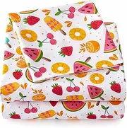 1500 Supreme Kids Bed Sheet Collection - Fun Colorful and Comfortable Boys and Girls Toddler Sheet Sets - Deep Pocket Wrinkle Free Soft and Cozy Bedding - Twin, Fruity Fun