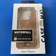 CaseMate Gold Waterfall Case for iPhone 11 Pro / X / XS - GOLD LIQUID GLITTER
