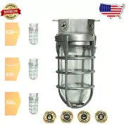 Durable Vandal Resistant Ceiling Light; Brushed Steel, 150W Incandescent Display