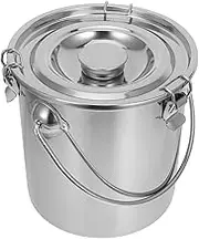 Zerodeko Rice Bucket Handle Stainless Steel Milk Storage Holder Airtight Sealed Canister for Camping
