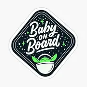 STICKY DUDE Yoda Baby Grogu Baby On Board Sticker, 5 inches - Vinyl Waterproof Sticker Decal Car Laptop Wall Window Bumper Sticker