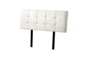 PU Leather Double Bed Deluxe Headboard Bedhead - White