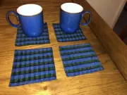 British Rail Blue Bournemouth Moquette Coaster/Sample (price per coaster)