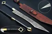 26 inch CUSTOM HAND FORGED SWORD DAMASCUS SWORD BUSTER SWORD WITCHER SWORD