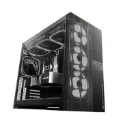 M5 Vent Mesh Panel Tempered Glass Mid Tower, E Black Mesh ver with 140 x5 fans