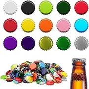 Sekonow 240 Count 15 Colors Bottle Caps, 26mm/1in Metal Beer Bottle Caps Crown Caps with Rubber Seal O-Ring for Homebrew Glass Bottles and Crafts
