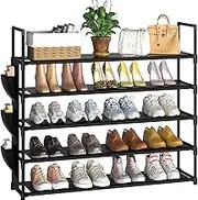 Shoe Rack 5 Tier Shoe Organizer Shoe Storage 20-25 Pairs Black Shoe Rack for Closet Entryway Space Saving Bedroom Garage Door