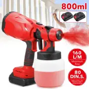 Electric HVLP Spray Gun Cordless Paint Sprayer w/ 2 Battery For Furniture Fence
