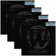 4-Pack of Warwick Black Label 5-String Bass Set, Stainless, Medium Light, 40-130