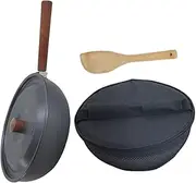 Abaodam 1 Set Portable Outdoor Frying Pan Detachable Cooking Skillet for Camping Picnics Lightweight Nonstick Cookware with Beech Handle for Healthy Cooking Easy Transport