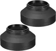 uxcell 55mm Camera Lens Hood, 2Pcs Rubber Collapsible Lens Protector Anti-Reflection Blocks Excess Sunlight to Reduce Lens Flare and Glare, Enhance Camera Photography and Video, Black
