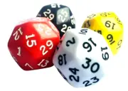 30-Sided Dice 2pce for Teaching Group Sieving & Fun Classroom Activities 30mm