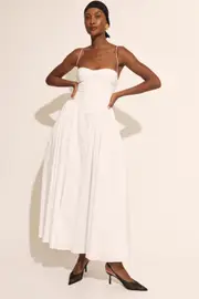 estie cotton maxi dress in orchid white