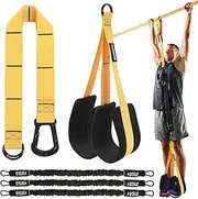 Adjustable Pull Up Assistance Bands with Fabric Feet Mats for Strength Training, Pull-Up Bar Workouts, and Resistance Training