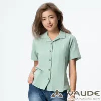 在飛比找momo購物網優惠-【VAUDE】女短袖條紋襯衫(VA-06052綠條/吸溼排汗