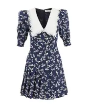 butterfly-print flared minidress IT38 Blue