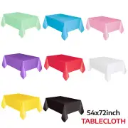 Large Plastic Rectangle Table Cover Cloth Wipe Clean Party Tablecover Tableware