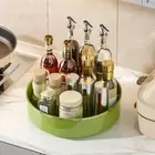 Plastic 360° Rotating Spice Rack Round Fruit Storage Tray Bathroom