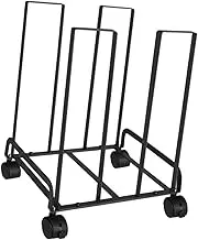 Perfeclan Carton Storage Rack with 360° Swivel Casters Mobile Cardboard Organizer Accessory Sturdy for Home Office 12.2x10.2x17.1inch, Black