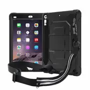 For Apple iPad Mini 1 /2 /3 For Kids With Pencil Holder Shockproof Protective Heavy Duty Kickstand Stand Case Cover (Black)