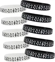 Homoyoyo 10pcs Music Festival Wristbands Decorative Party Wristbands with Creative Syllable Notes Design Comfortable and for Concerts and Events