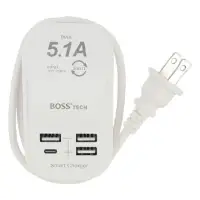 在飛比找蝦皮購物優惠-［BOSS ］旅遊必備5.1A USB 智慧型 充電器 四孔