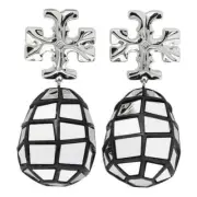Tory Burch Earrings Small Disco Silver JPN Limited Collection Goods Accessory