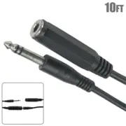 10Ft 1/4" 6.35mm TRS Male to Female M/F Stereo Dj Speaker Guitar Extension Cable