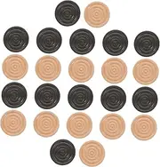Hohopeti Wooden Checkers Chess Pieces 24 Count Wooden Backgammon Chess Set Weighted Chess Pieces Visual Appeal for Board Game Lovers