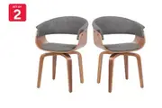Set of 2 Matt Blatt Bentwood Upholstered Dining Chairs (Walnut)