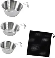 Amagogo 3Pcs Camping Bowls Cups Compact Sturdy Portable Lightweight Tableware Dinnerware for Backpacking Outdoor Barbecue