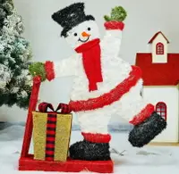 在飛比找樂天市場購物網優惠-聖誕節樹下發光雪人商場酒店櫥窗大型擺件裝飾品聖誕老人場景布置