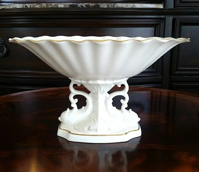 Lenox Millenium Collection Aquarius Dolphin 12 inch Centerpiece with Gold Trim