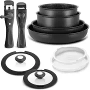 Induction Cookware Set 10 Pieces, Nonstick Pots/Pans Set with Removable Handles