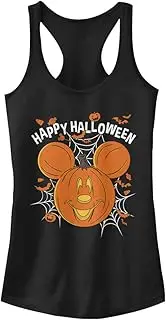[Disney] Girls Mickey & Friends Mickey Pumpkin Happy Halloween Juniors Racerback Tank